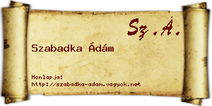 Szabadka Ádám névjegykártya
